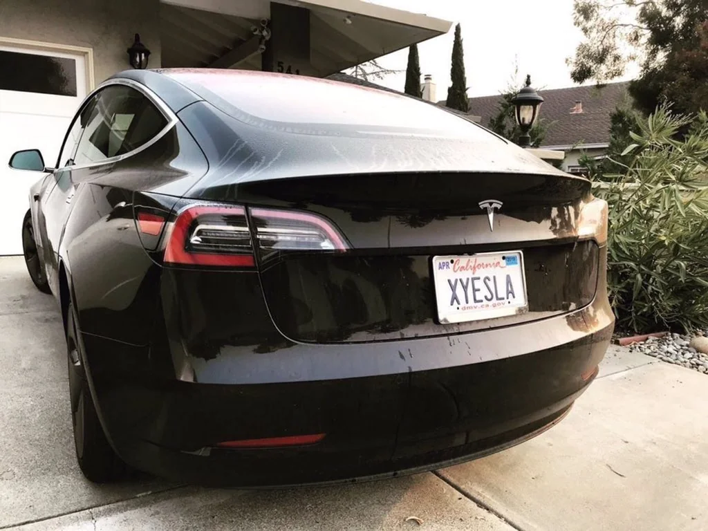 матерный регистрационный номер на TESLA