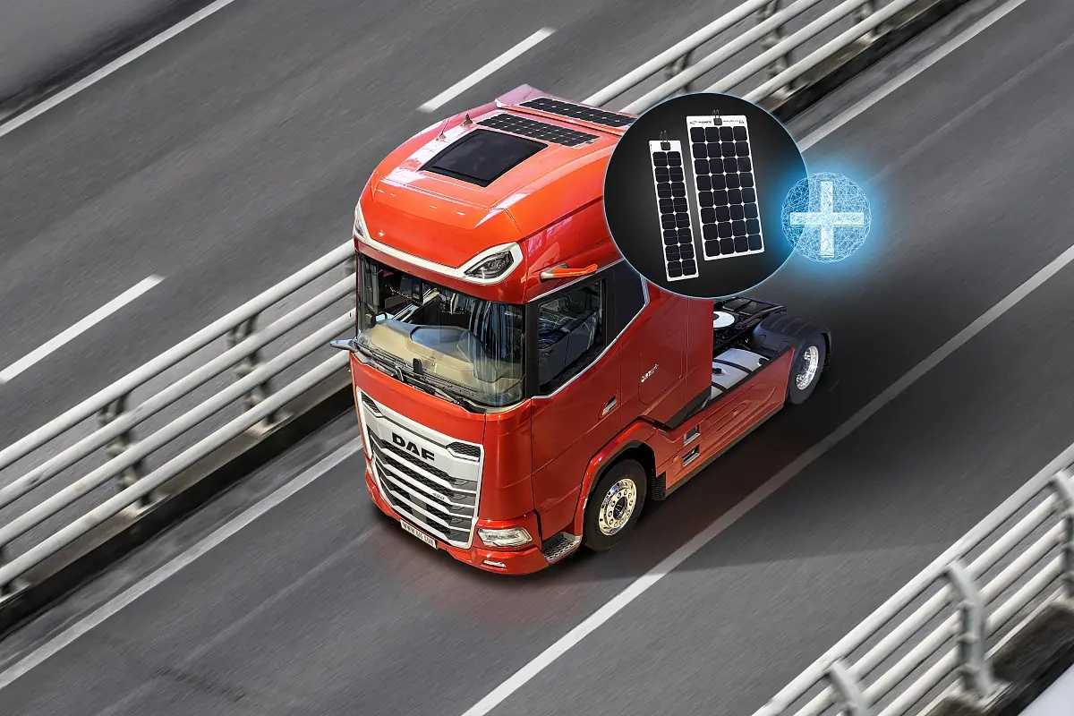На вантажівки DAF почали встановлювати гнучкі сонячні панелі
