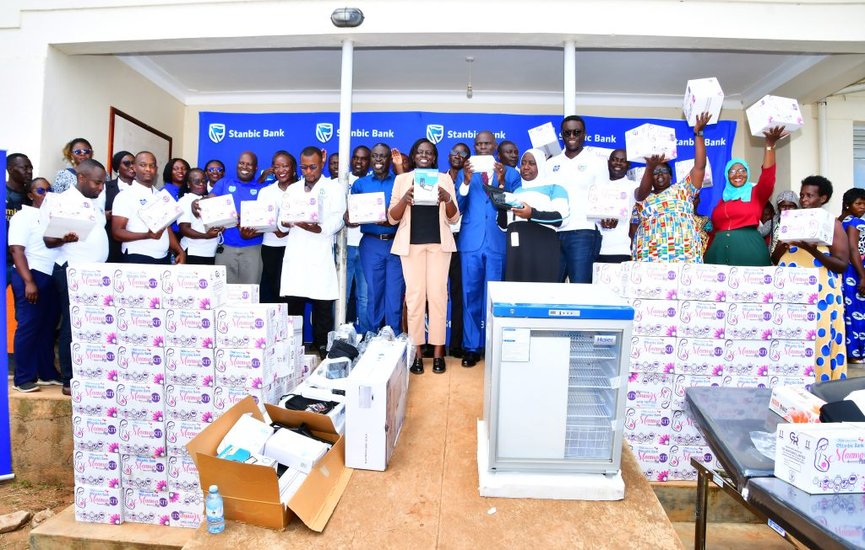 Stanbic-Bank-RepresentativesHospital-Officers-and-other-Officials-pose-for-a-photo-during-the-handover-of-maternal-health-materials-1024x683