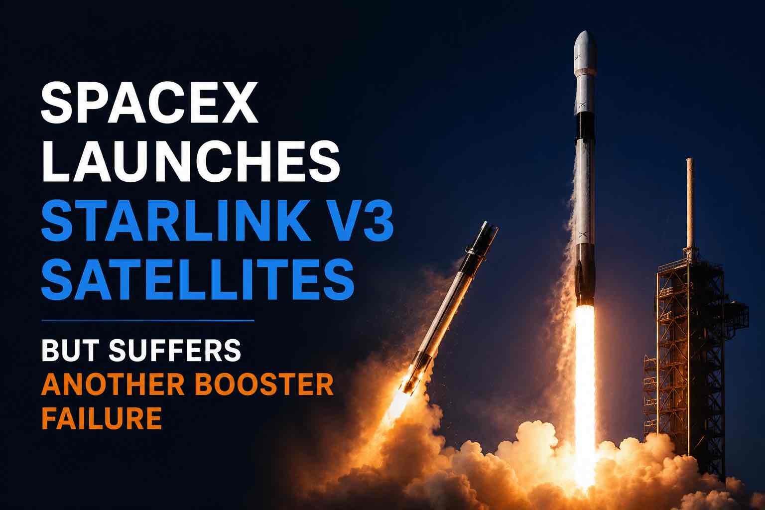 SpaceX Launches Starlink V3 Satellites but Suffers Another Booster Failure