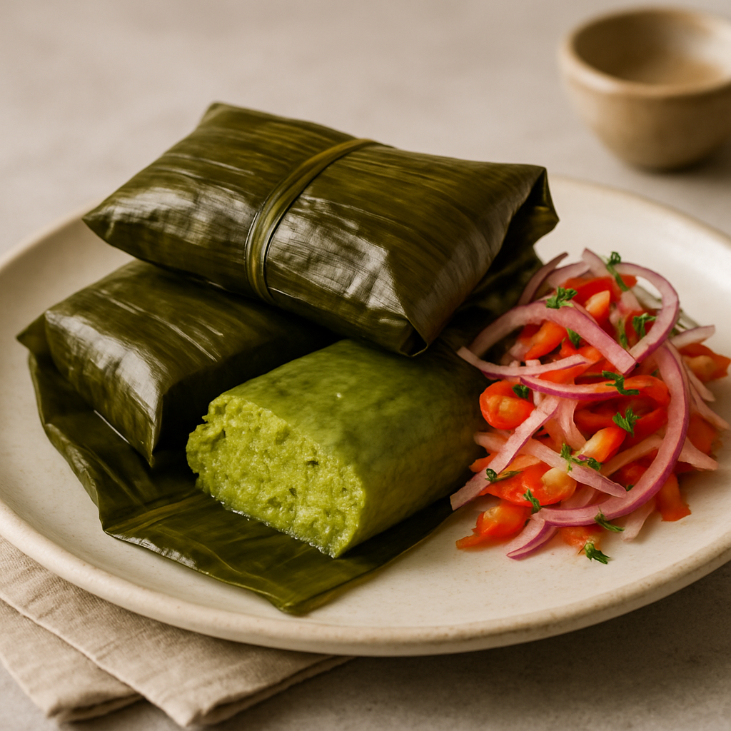 Tamalitos Verdes con Salsa Criolla