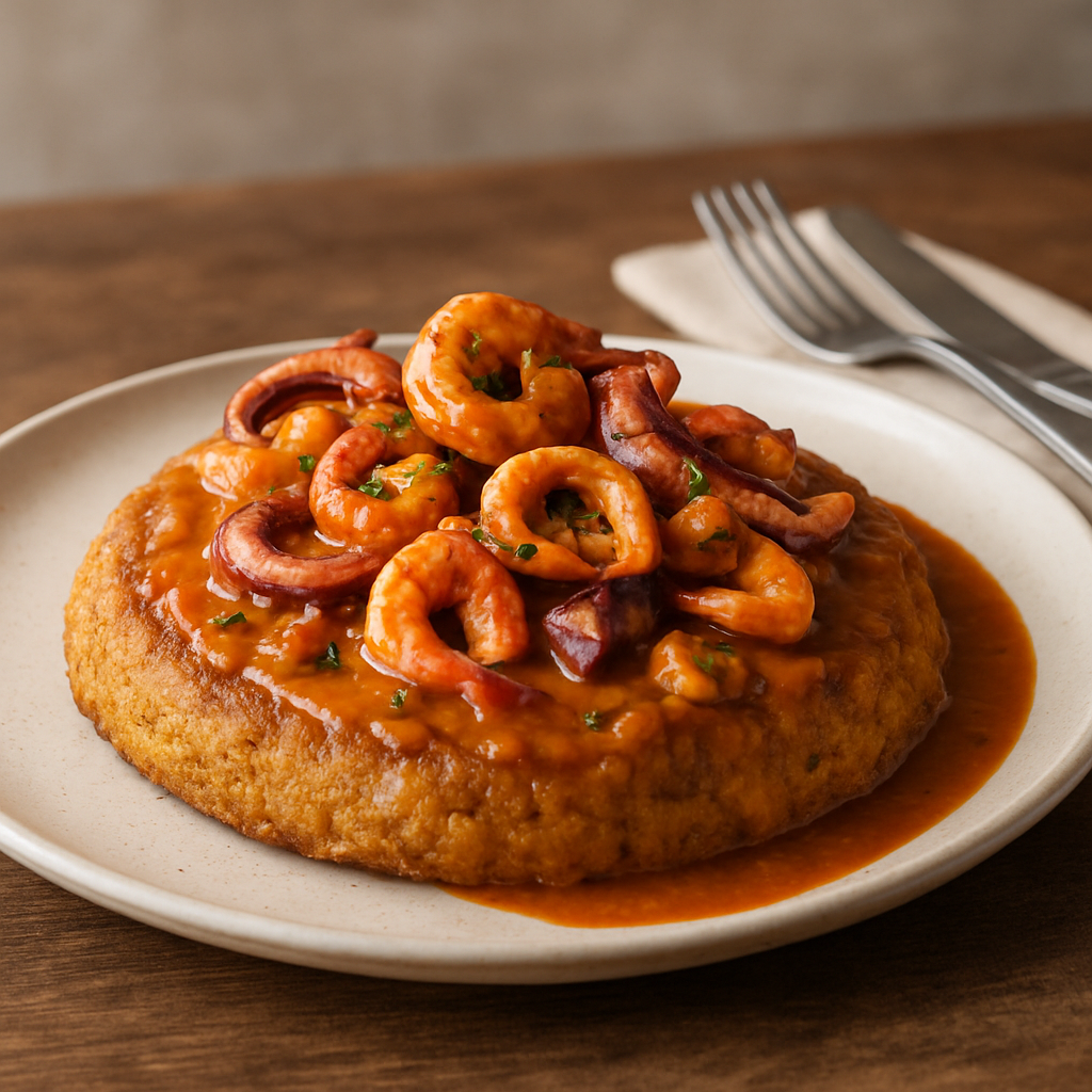 Tacu Tacu con Salsa de Mariscos