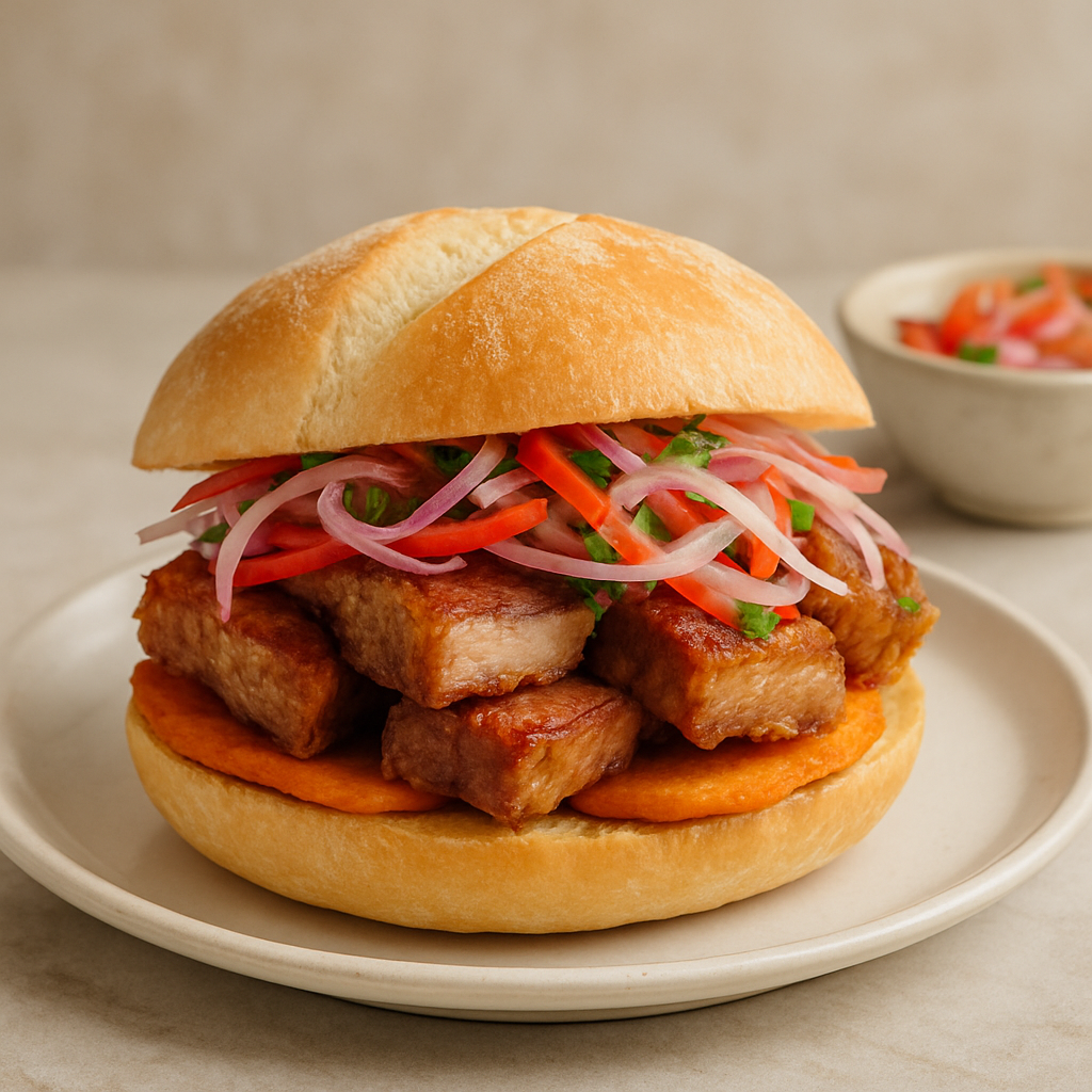 Pan con Chicharrón y Zarza Criolla