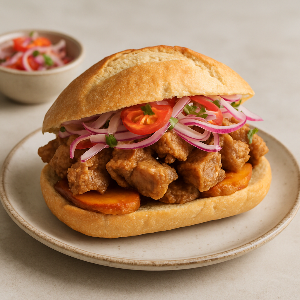 Pan con Chicharrón y Zarza Criolla