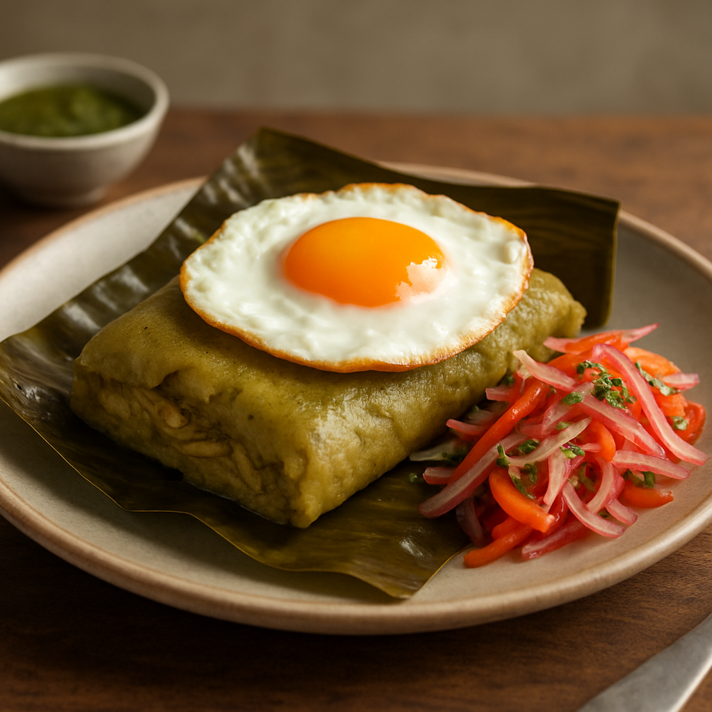 Tamal Verde con Huevo Frito
