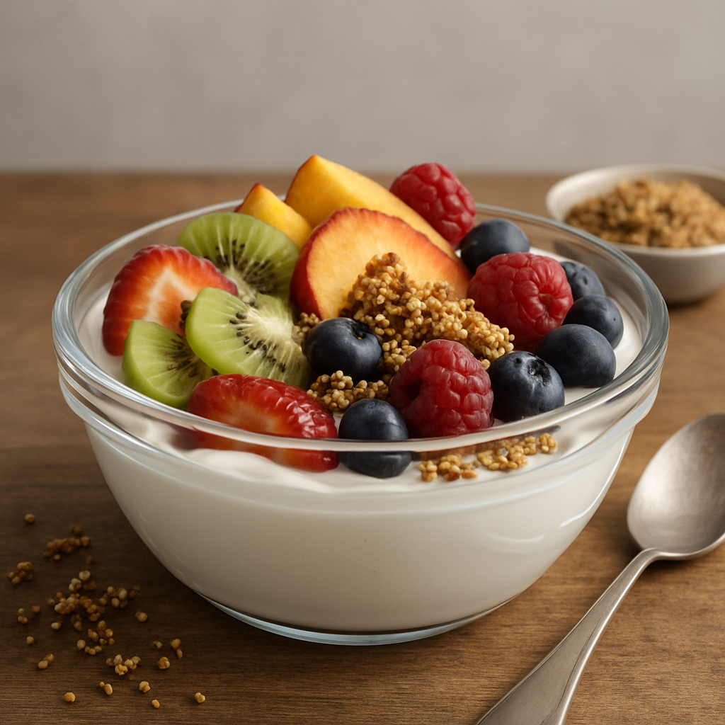 Yogurt Griego con Frutas de Temporada y Granola Andina