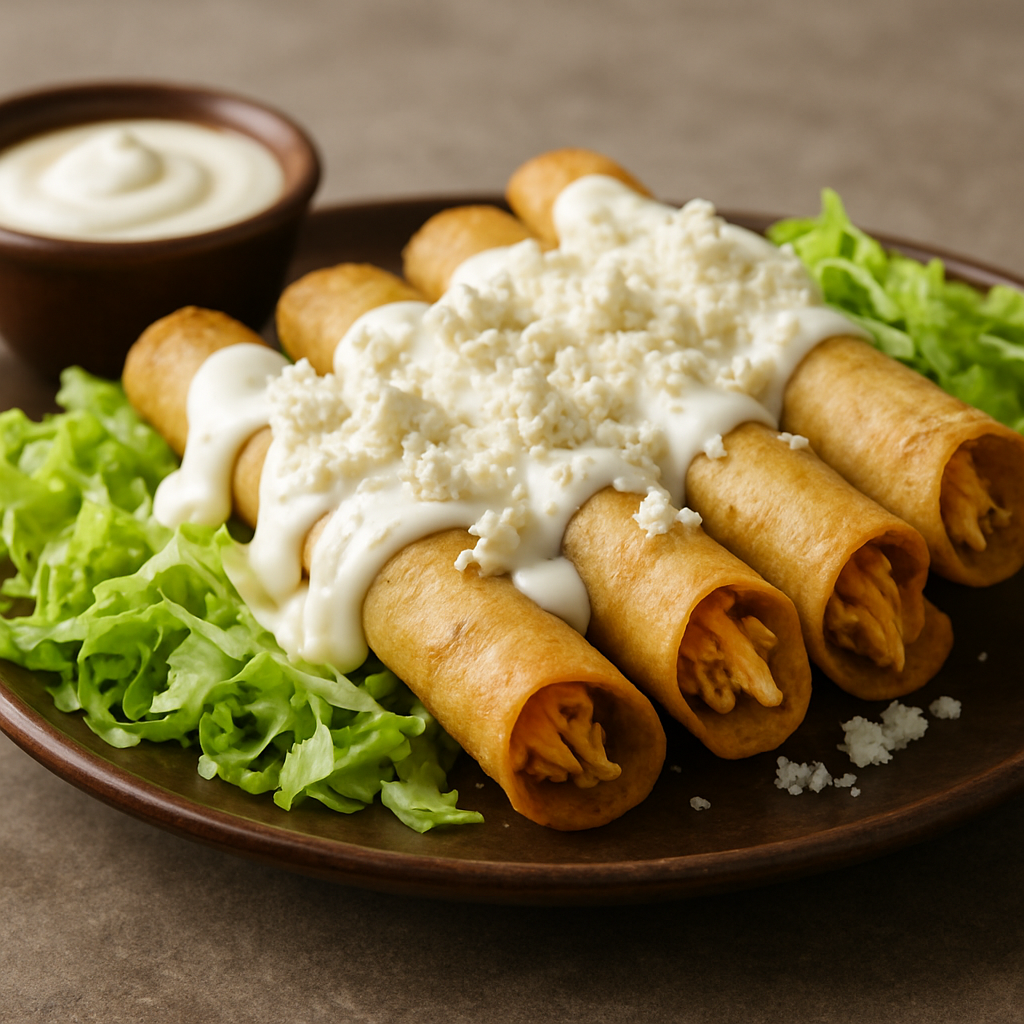 Taquitos dorados de pollo