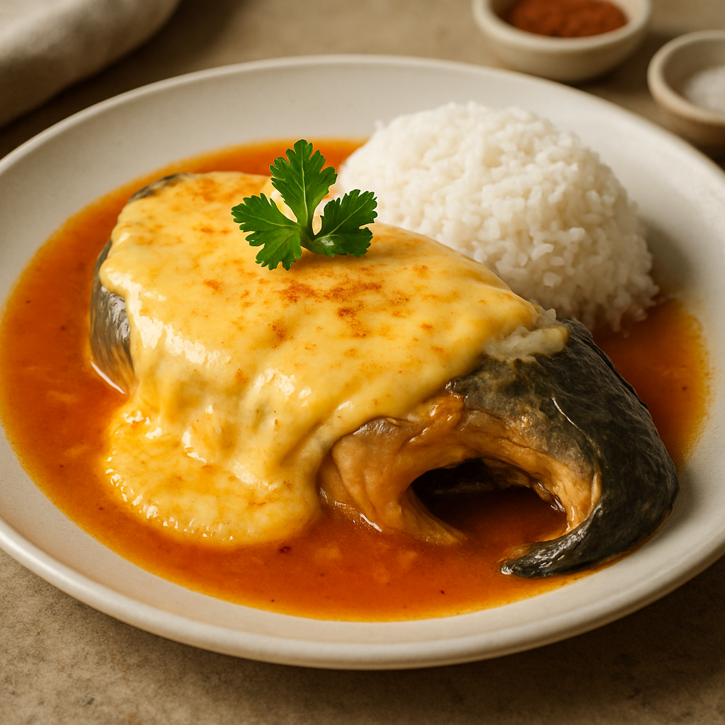 Bagre sudado con queso