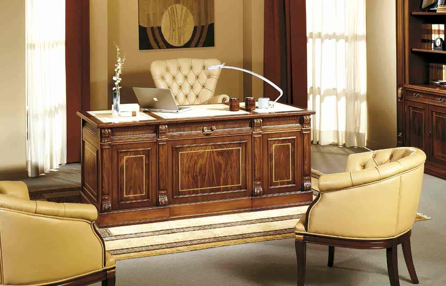 طقم اثاث مكتبي نيوكلاسيك؛ جميل 2 موديل الحديث الكلاسيكي Office Furniture