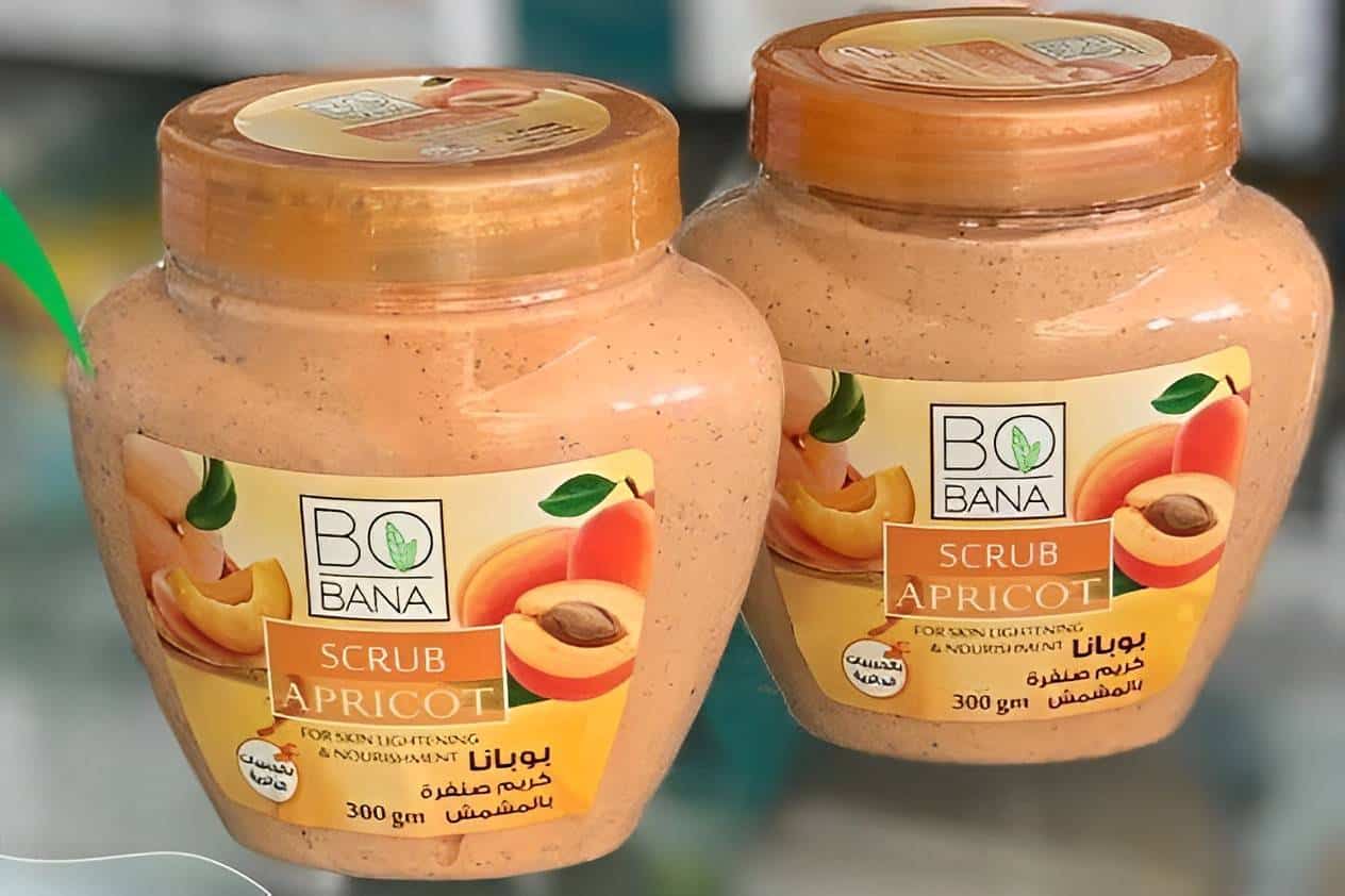 سكراب بوبانا بالمشمش؛ تنظيف البشرة لايسبب حساسية بارابين الدهون الطبية sulfites