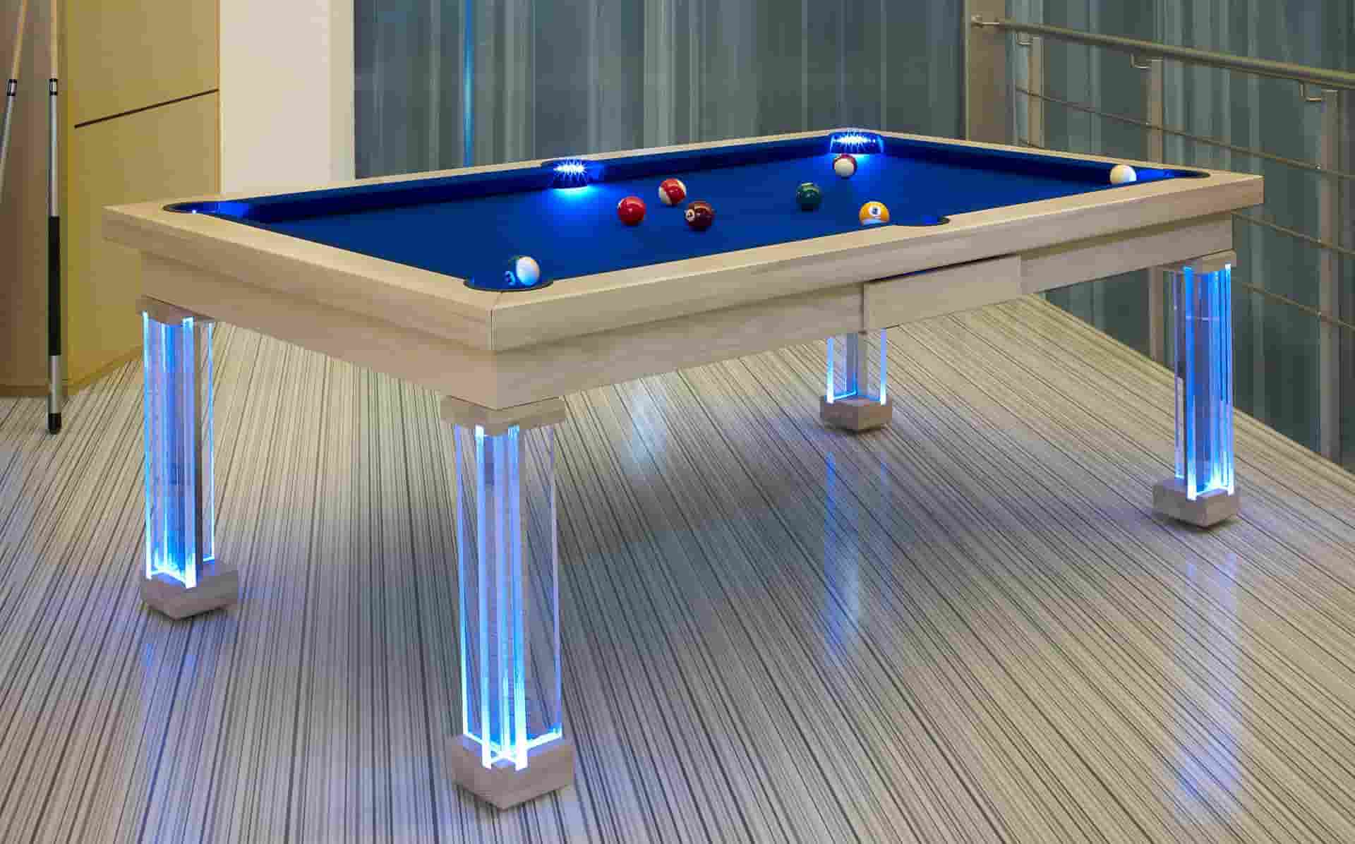 طاولة بلياردو حراج؛ خشب قيقب زان مستطيلة أخضر 4 ارجل 6 جيوب