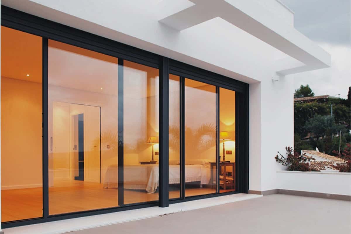 باب المنيوم زجاج؛ صلب قوية ابيض فضي تزيد أمن المبنى