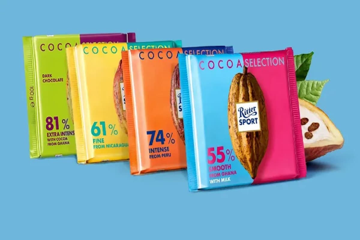 شوكولاته ritter sport؛ أطعمة اللذيذة مركبات الفلافونويد نسبة المرارة 35٪