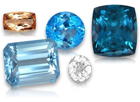 حجر التوباز الازرق حجر كريم ثمين