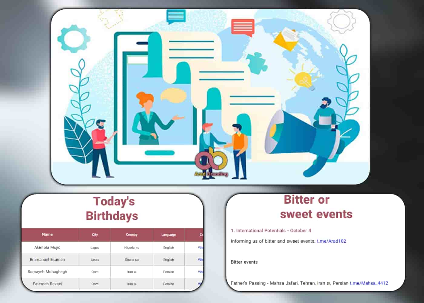 International Potentials and Bitter or Sweet Events