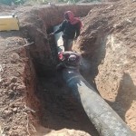 polyethylene pipe in sunlight with complete explanations and familiarization