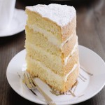 White Forest Cake; Light Taste 3 Decoration Chocolate Shavings Berries Edible Flowers