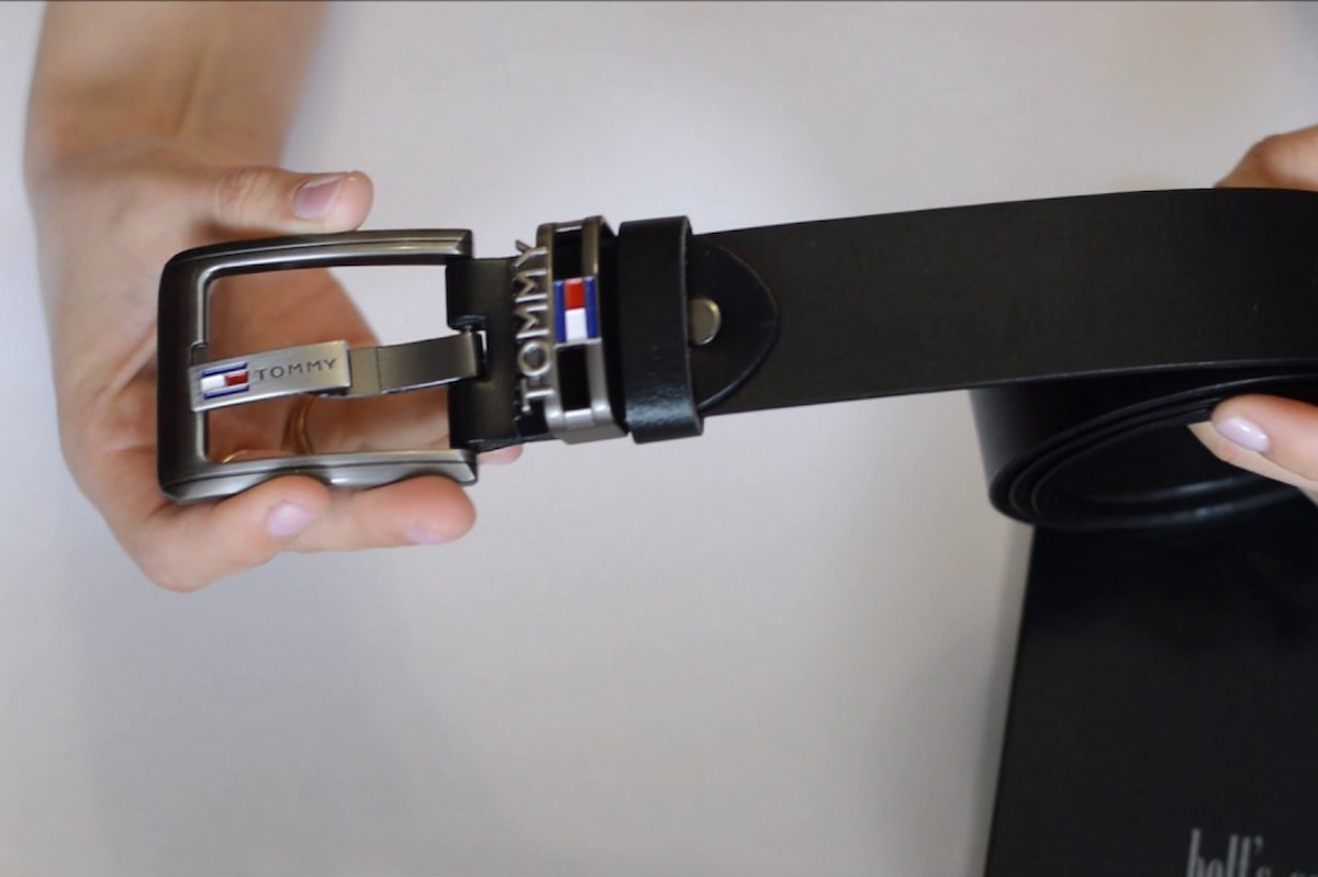 Tommy Hilfiger Leather Belt; Steel Buckles 2 Colors Black Brown Men Women Kids