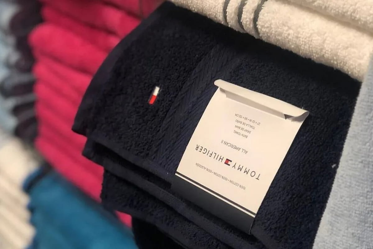 Tommy Hilfiger Towel; Bath Hand Size Hypoallergenic 3 Materials Cotton Yarn Wool
