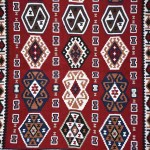 Santa Kilim; Cotton Wool Silk 3 Colors Red Purple Orange