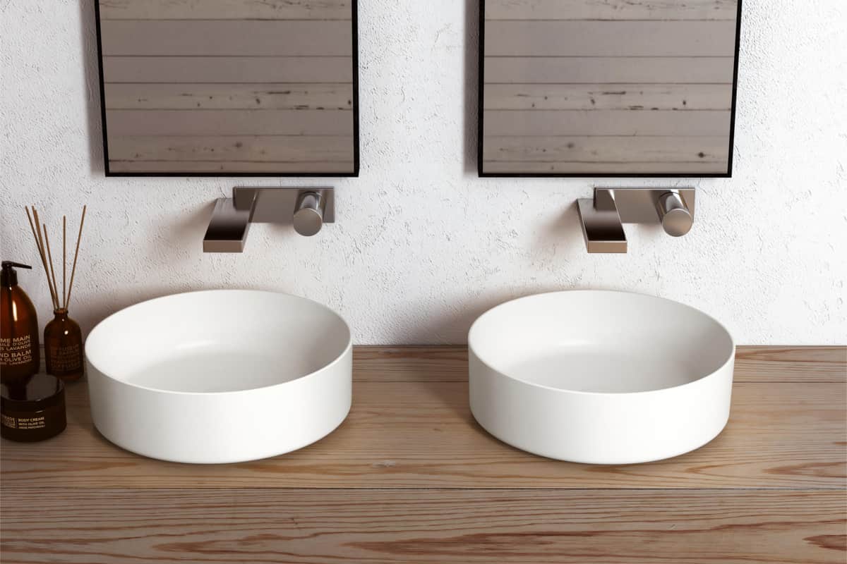 Round Wash Basin; Single Double 3 Colors White Black Smoky