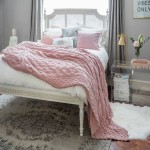Pink Chenille Bedspread; Cotton Fabric Lightweight 2 Designs Floral Simple