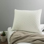 Quilted Pillow Cover; Cotton Fabric Modern Design White Color Standard Size