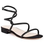 Buy And Price black leather sandals flat