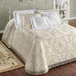 Jacquard Bedspread; Easy Maintenance Washable 4 Piece Quilt Cover Sheet Pillowcase