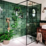 Glazed ceramic tile for shower