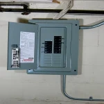 electrical panel in garage with complete explanations and familiarization