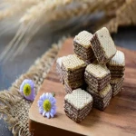 The price of bulk purchase of square chocolate wafers is cheap and reasonable