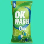 Ok Wash Detergent Powder; Deep Stain Grease Remover Fabric Damage Preventer