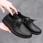 Women's work leather shoes price list wholesale and economical