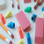 Eraser pink color with complete explanations and familiarization