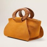 Price and purchase leather bag with wooden handle with complete specifications