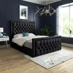 Plush black bed price list wholesale and economical