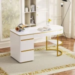 Office desk modern white with complete explanations and familiarization