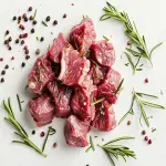 Lamb stew raw with complete explanations and familiarization