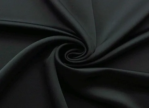 Silk satin black fabric with complete explanations and familiarization