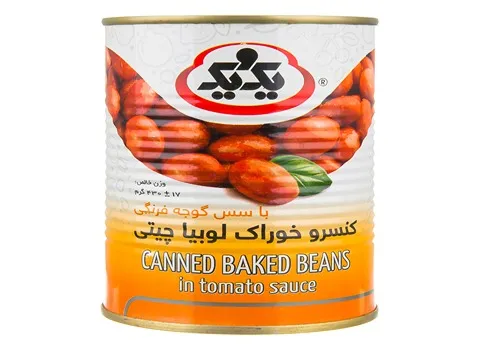 کنسرو لوبیا چیتی یک ویک؛ غذای آماده درشت رنگ روشن Canned