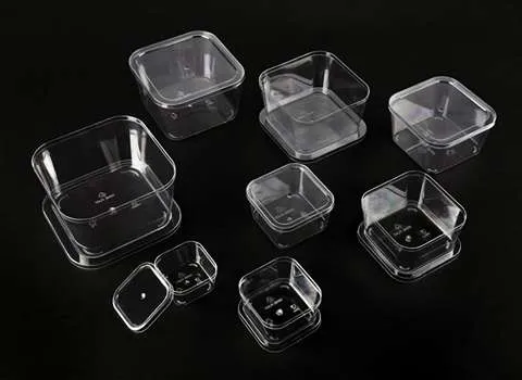 ظرف یکبار مصرف درب دار کوچک؛ صورتی آبی سفید پلی فوم EPS