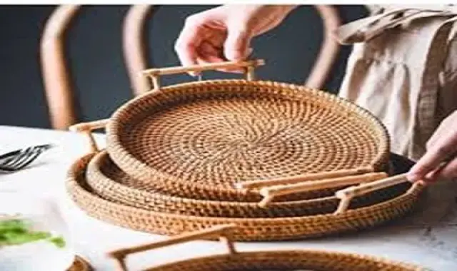 خرید انواع سینی حصیری دسته دار + قیمت