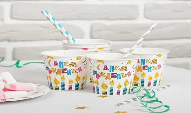 ظرف یکبار مصرف تولد (ظروف کاغذی) جشن قابلیت بازیافت تجزیه