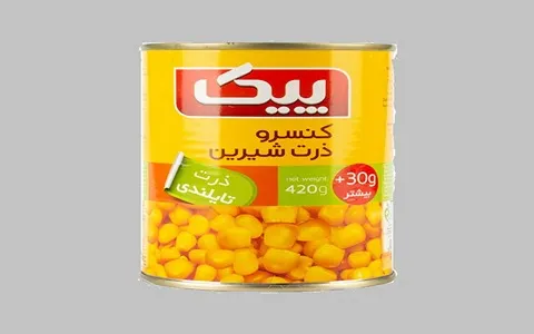 کنسرو ذرت شیرین پیک؛ دانه درشت نرم رشد استخوان Vitamin A