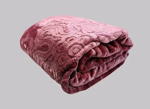 پتو ژله ای سروین؛ یک نفره مسافرتی طرح برجسته 2 رنگ صورتی بنفش