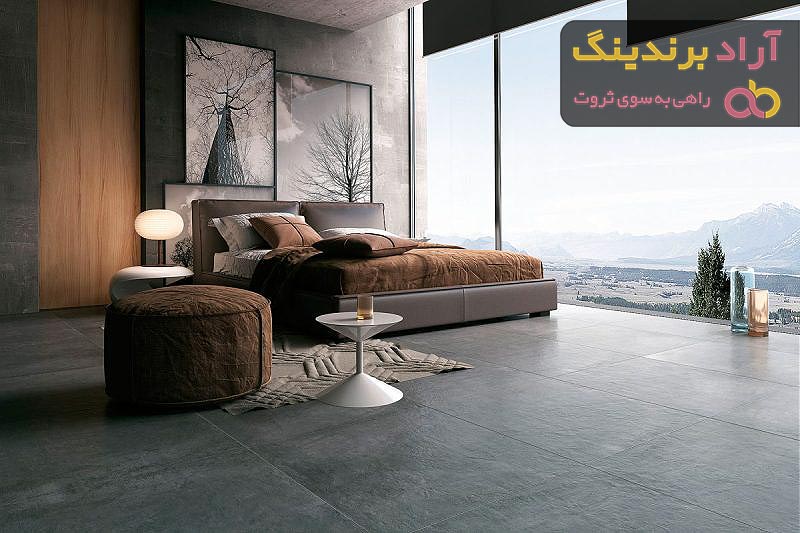 خرید و قیمت سرامیک کف مات طوسی با جلوه ویژه