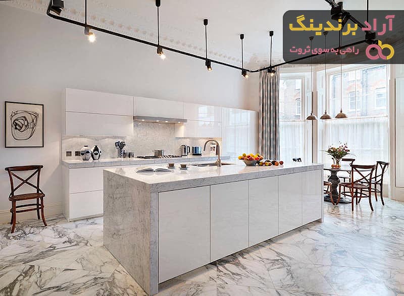 خرید سرامیک آشپزخانه سفید طلایی با قیمت استثنایی