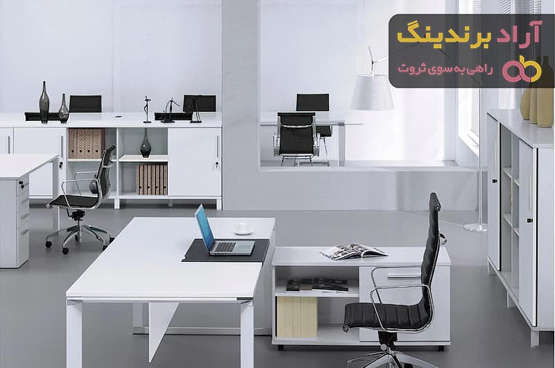 میز اداری مدرن سفید | خرید با قیمت ارزان