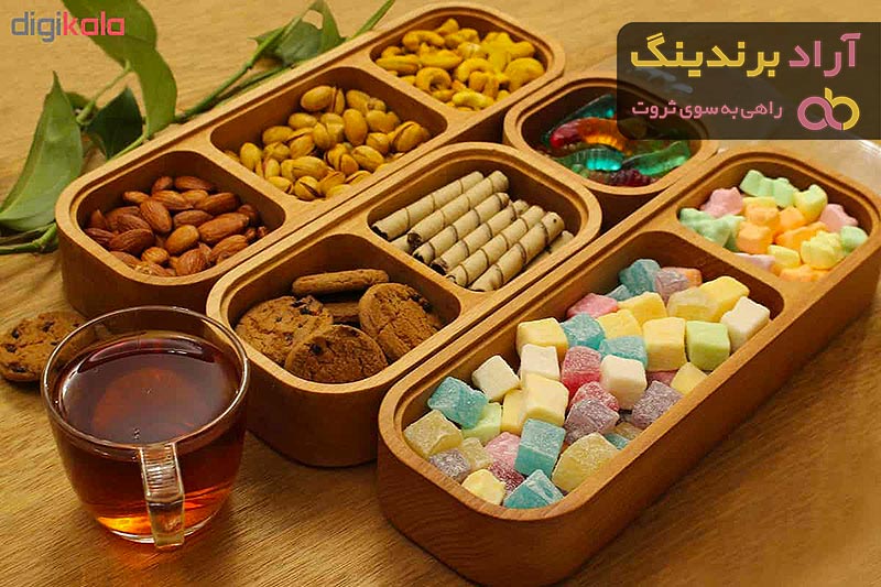 قیمت اردو خوری چوبی 6 خانه لاکچری مناسب پذیرایی از مهمان